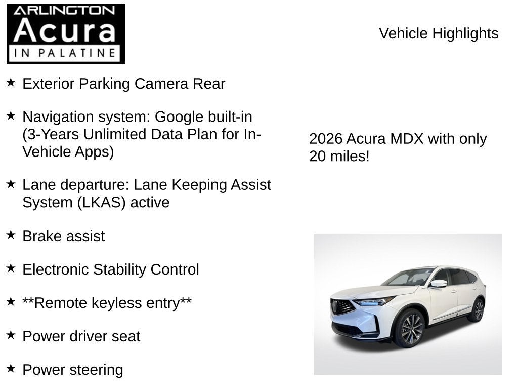 2026 Acura MDX SH-AWD with Technology Package