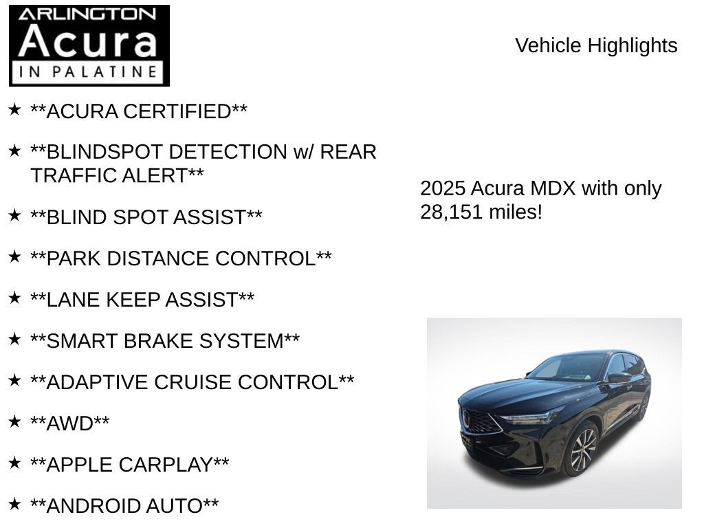 2025 Acura MDX w/Technology Package