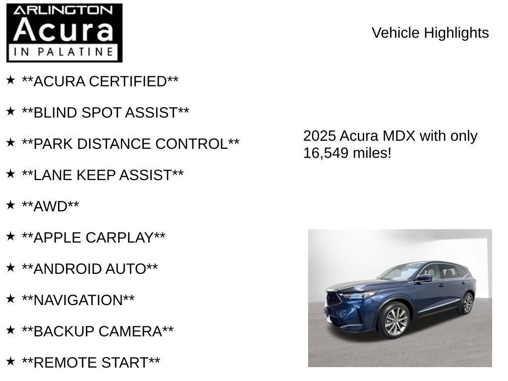 2025 Acura MDX SH-AWD TECH