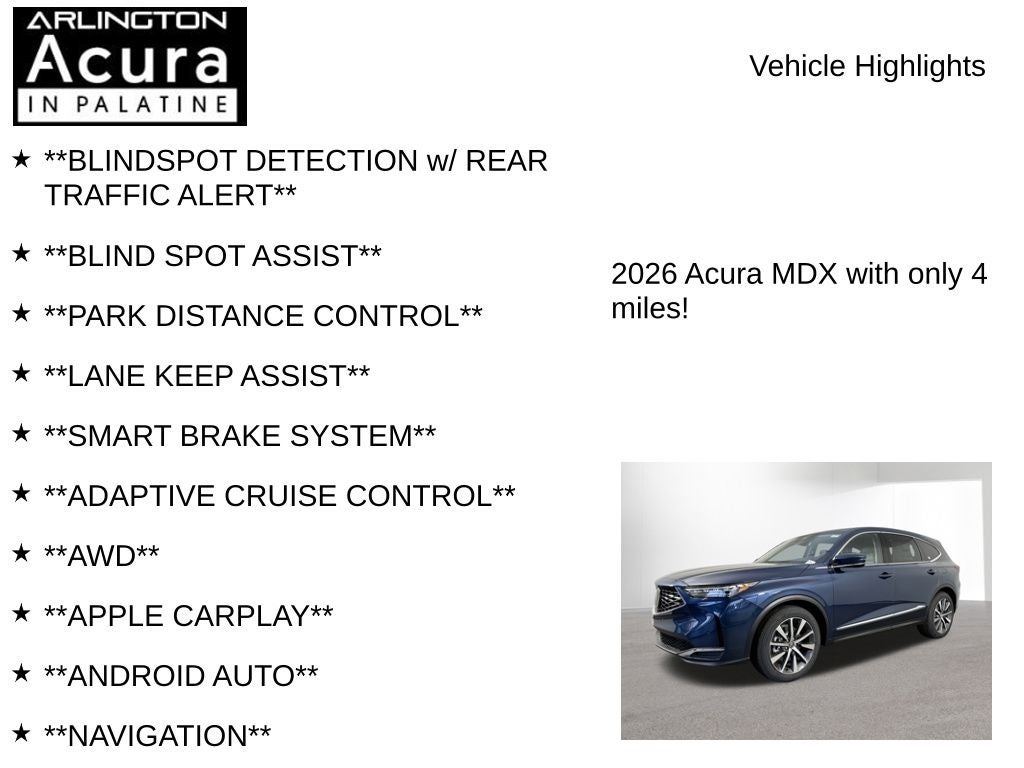 2026 Acura MDX SH-AWD with Technology Package