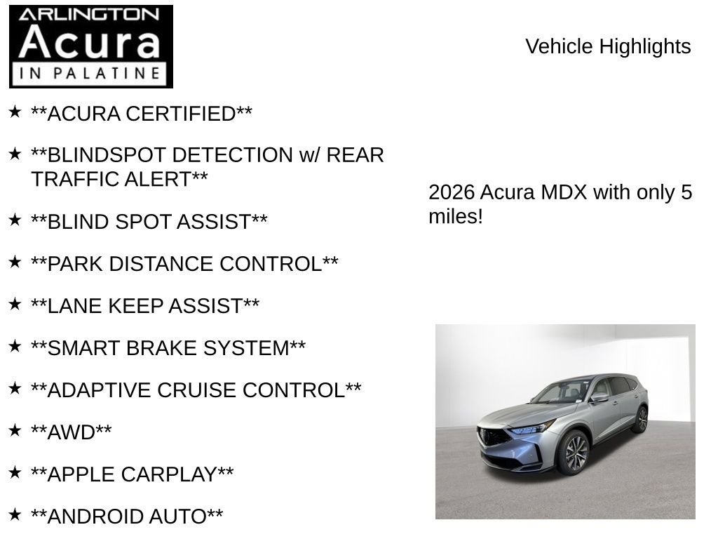 2026 Acura MDX w/Technology Package