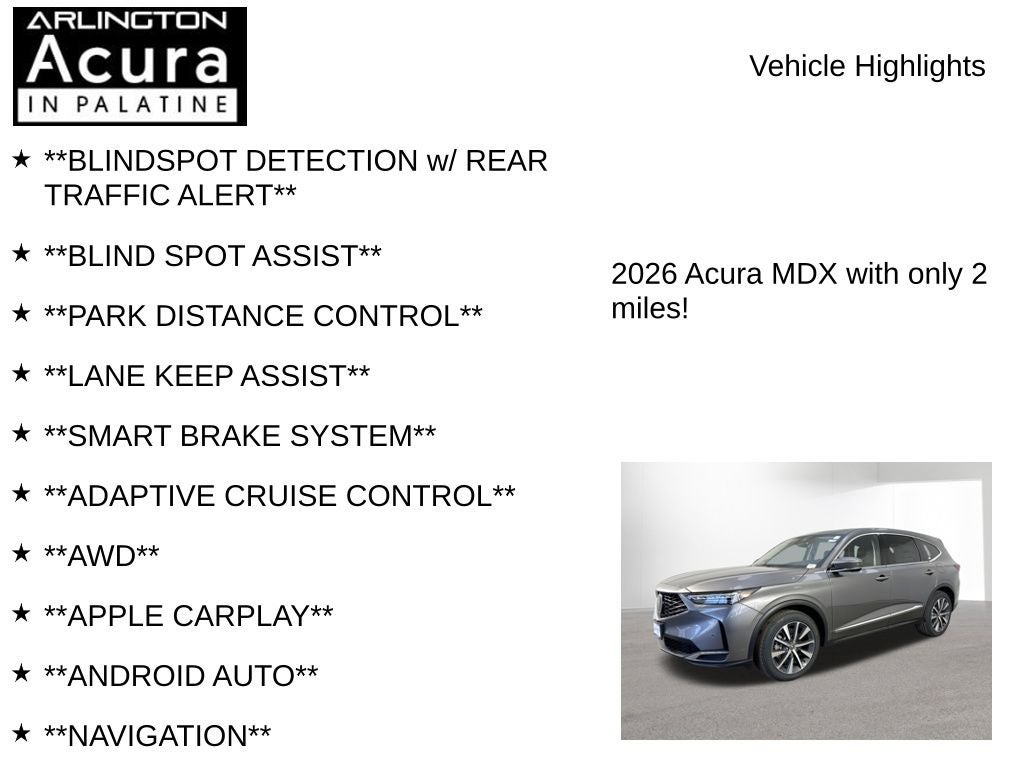 2026 Acura MDX SH-AWD with Technology Package