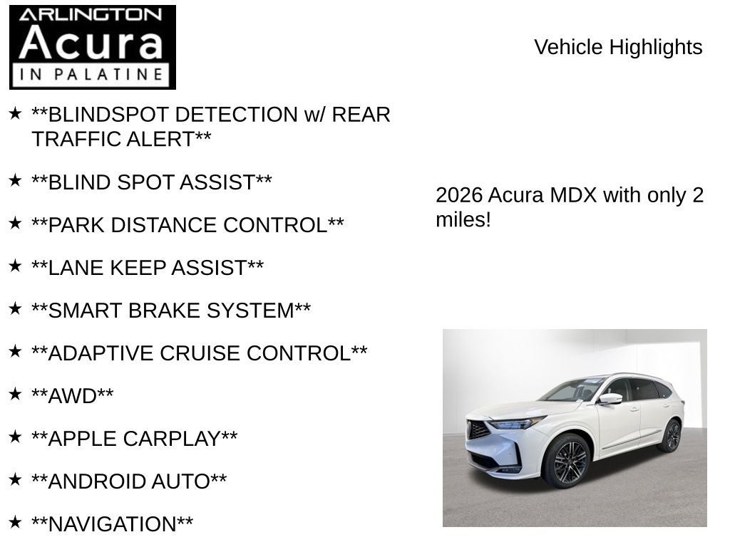2026 Acura MDX SH-AWD with Advance Package