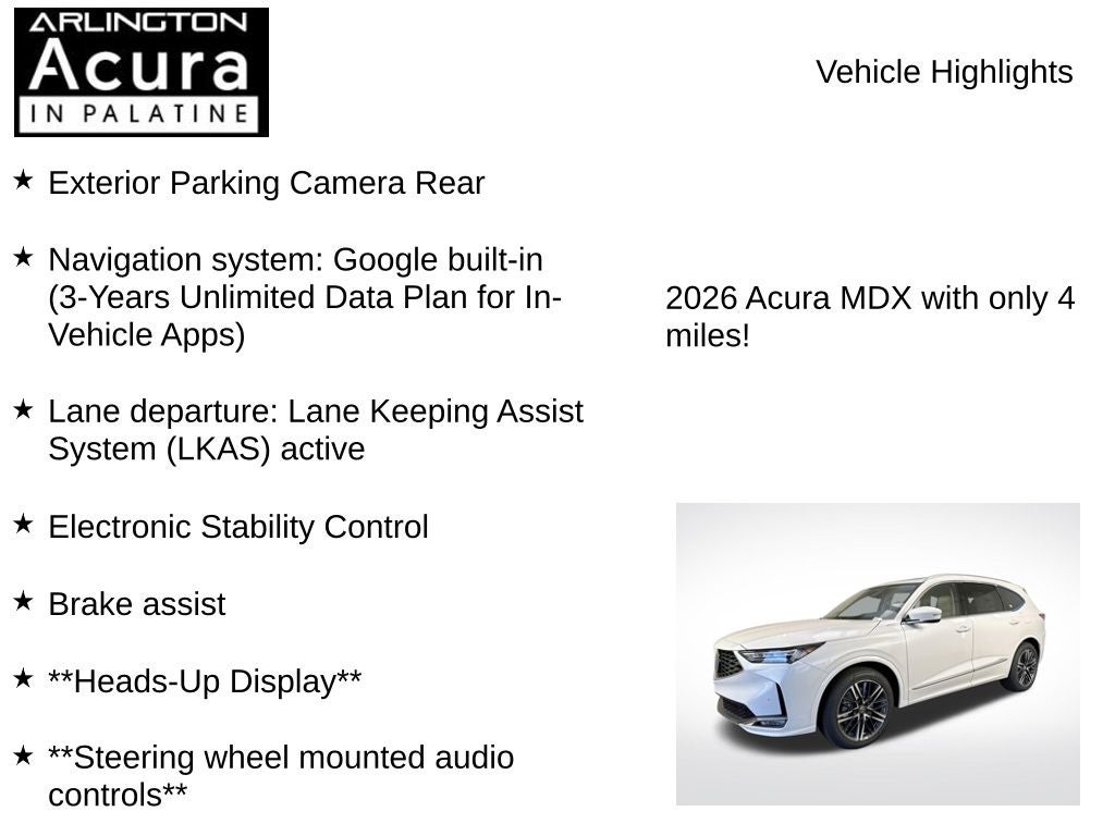 2026 Acura MDX SH-AWD with Advance Package