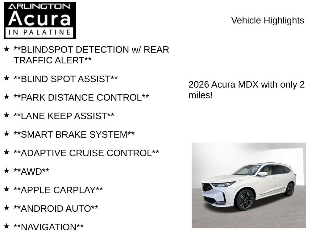2026 Acura MDX SH-AWD with Advance Package