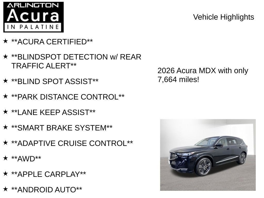 2026 Acura MDX SH-AWD with Advance Package