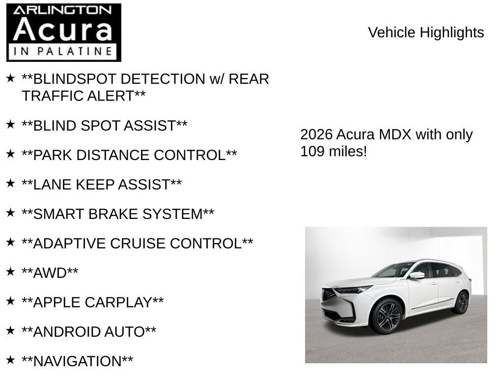 2026 Acura MDX SH-AWD with Advance Package