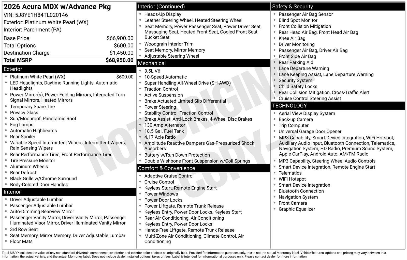 2026 Acura MDX SH-AWD with Advance Package