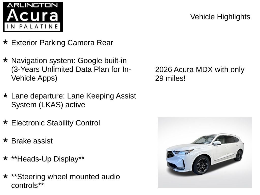 2026 Acura MDX SH-AWD with Advance Package
