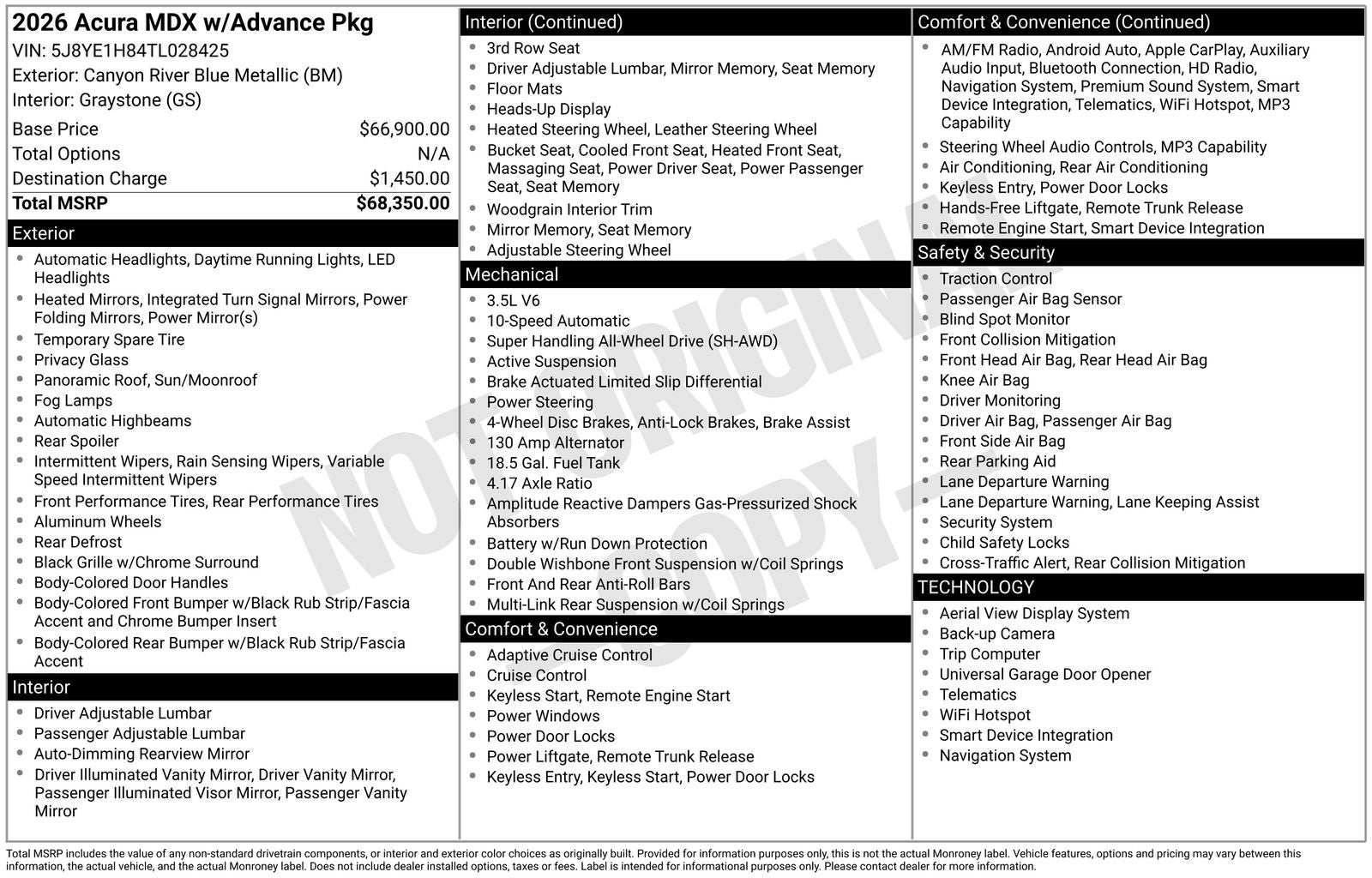 2026 Acura MDX w/Advance Package