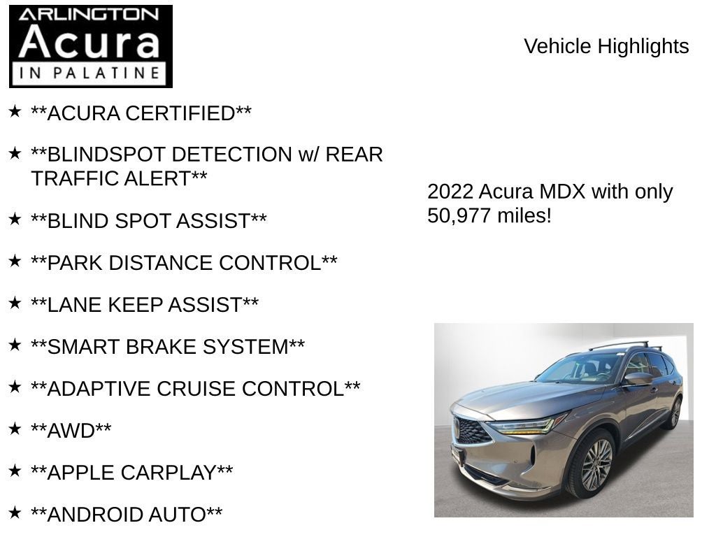 2022 Acura MDX w/Advance Package