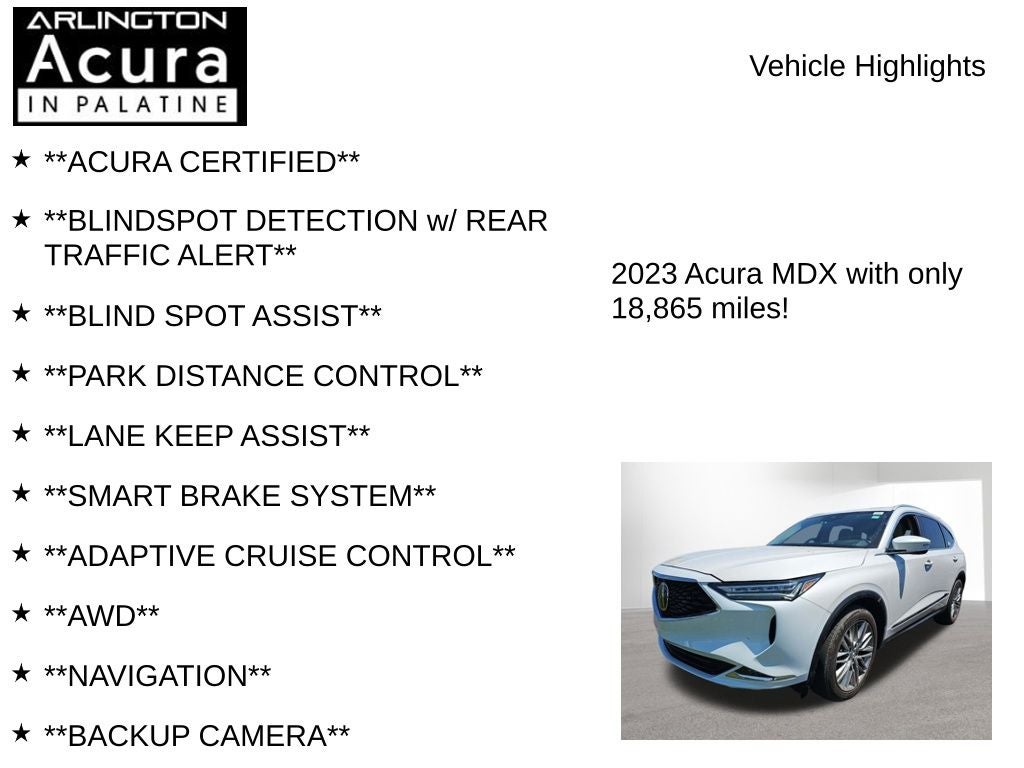 2023 Acura MDX w/Advance Package