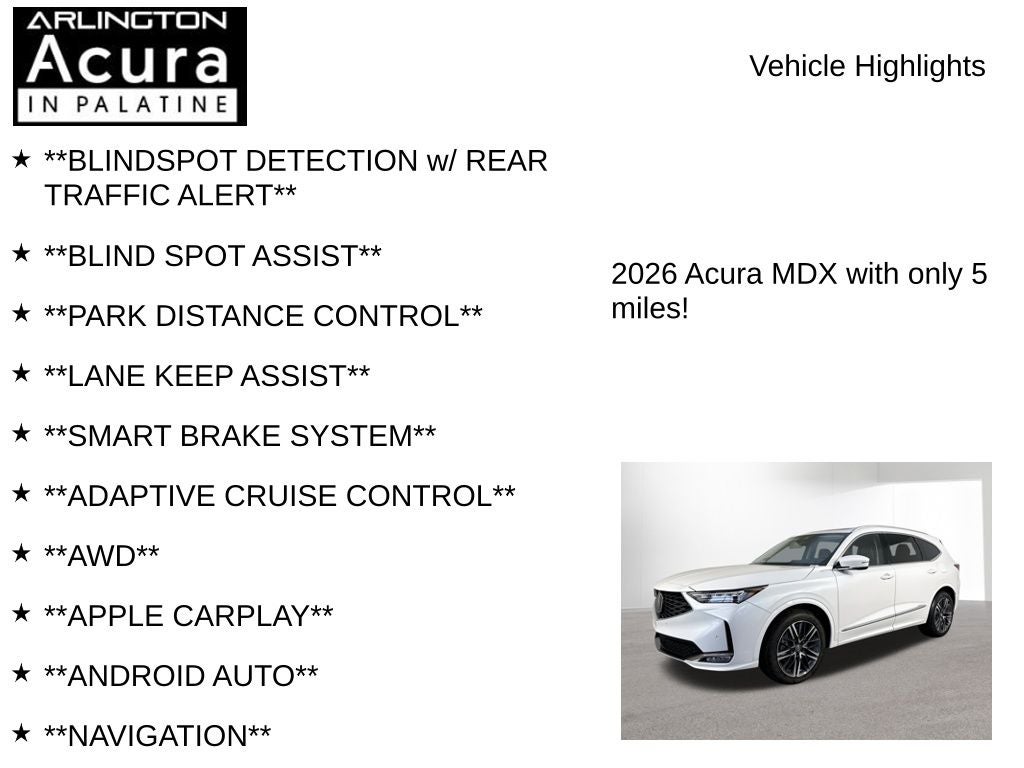 2026 Acura MDX SH-AWD with Advance Package