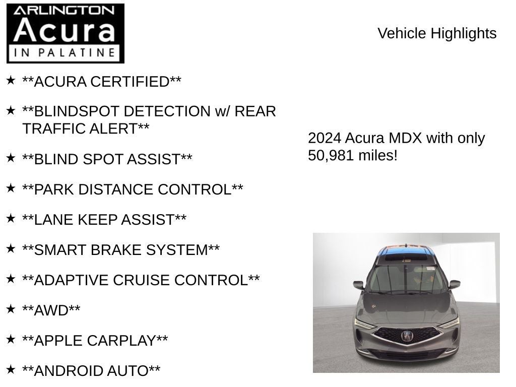 2024 Acura MDX w/Advance Package