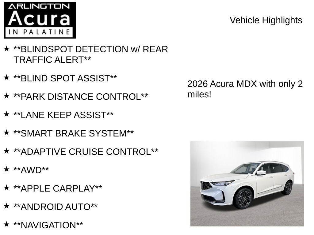 2026 Acura MDX SH-AWD with Advance Package