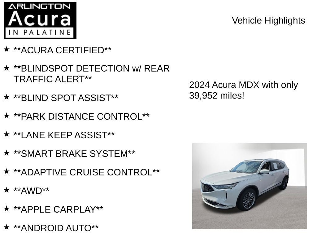 2024 Acura MDX w/Advance Package