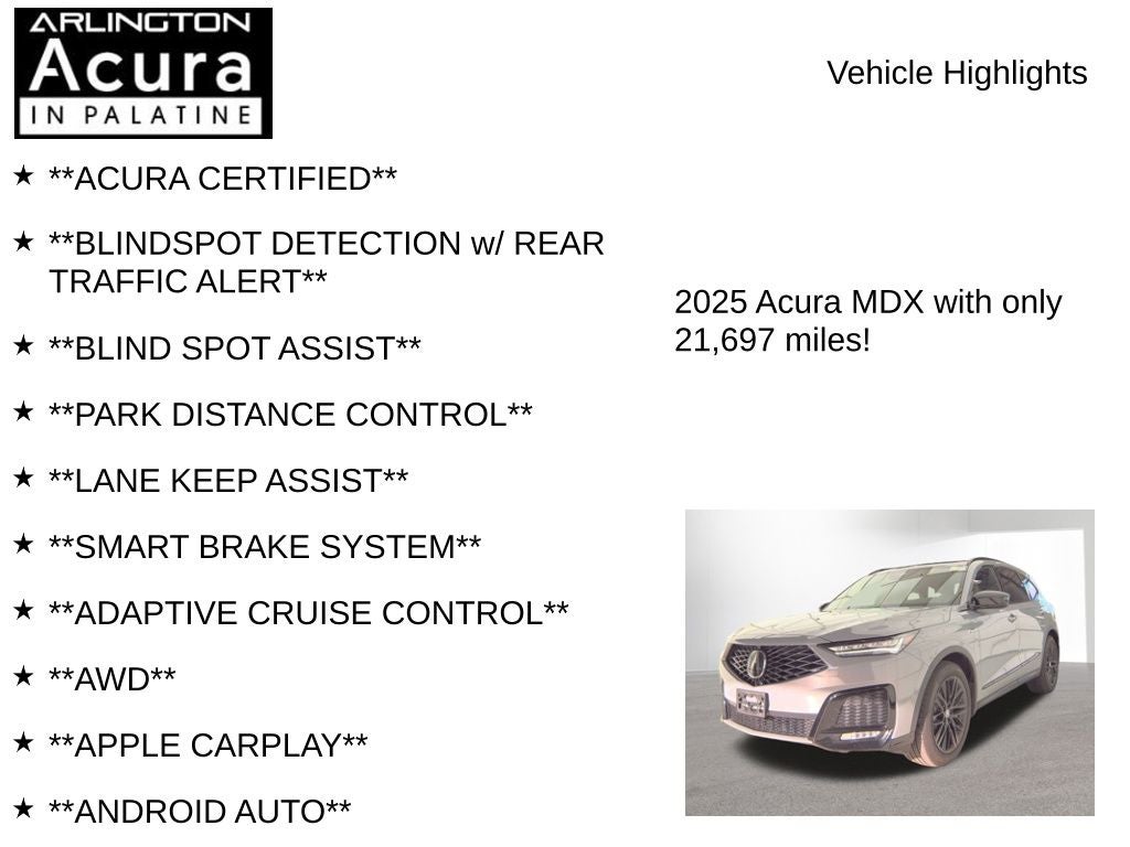 2025 Acura MDX w/A-Spec Advance Package