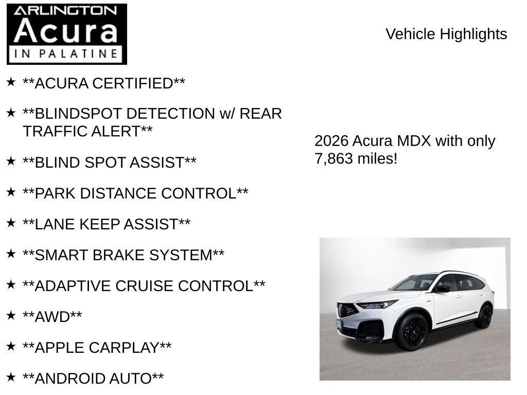 2026 Acura MDX SH-AWD A-Spec with Advance Package