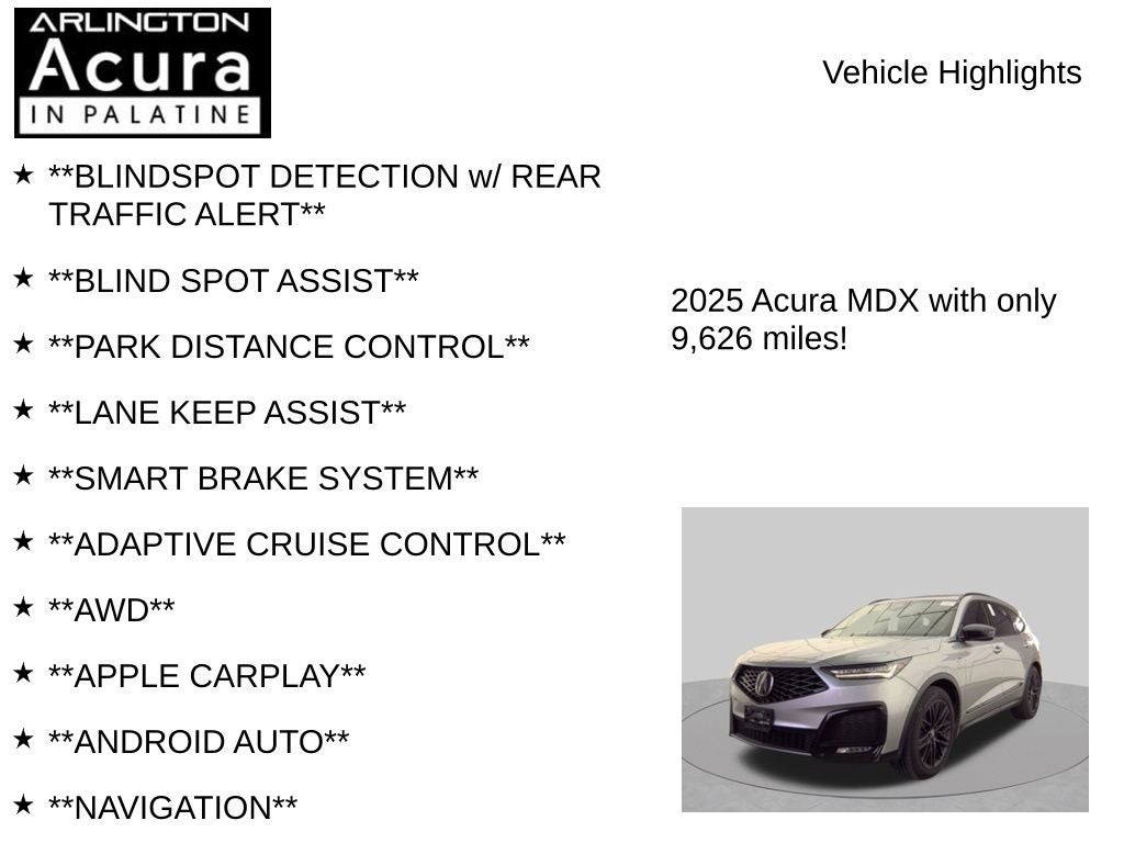 2025 Acura MDX w/A-Spec Advance Package