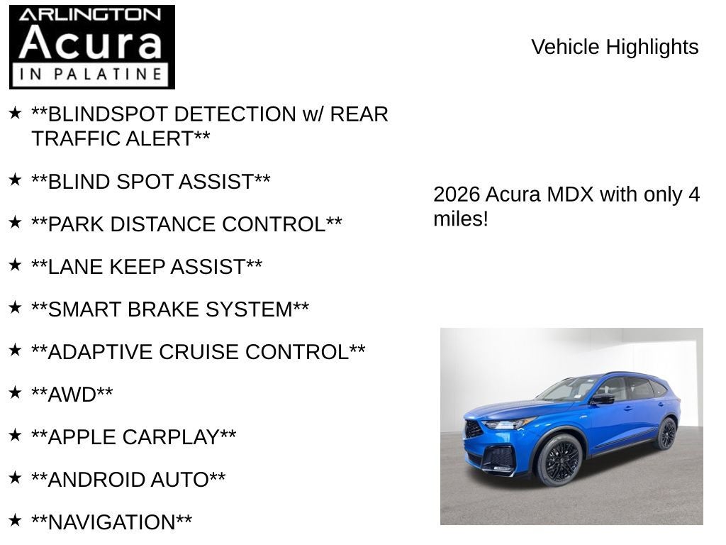 2026 Acura MDX SH-AWD A-Spec with Advance Package