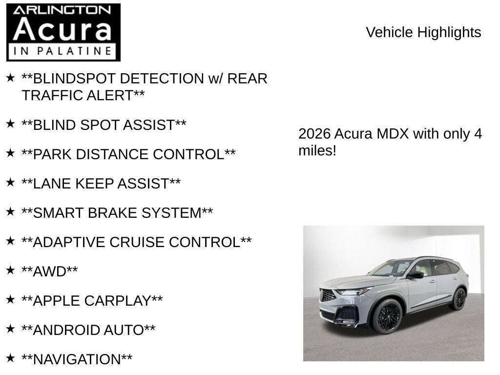 2026 Acura MDX w/A-Spec Advance Package
