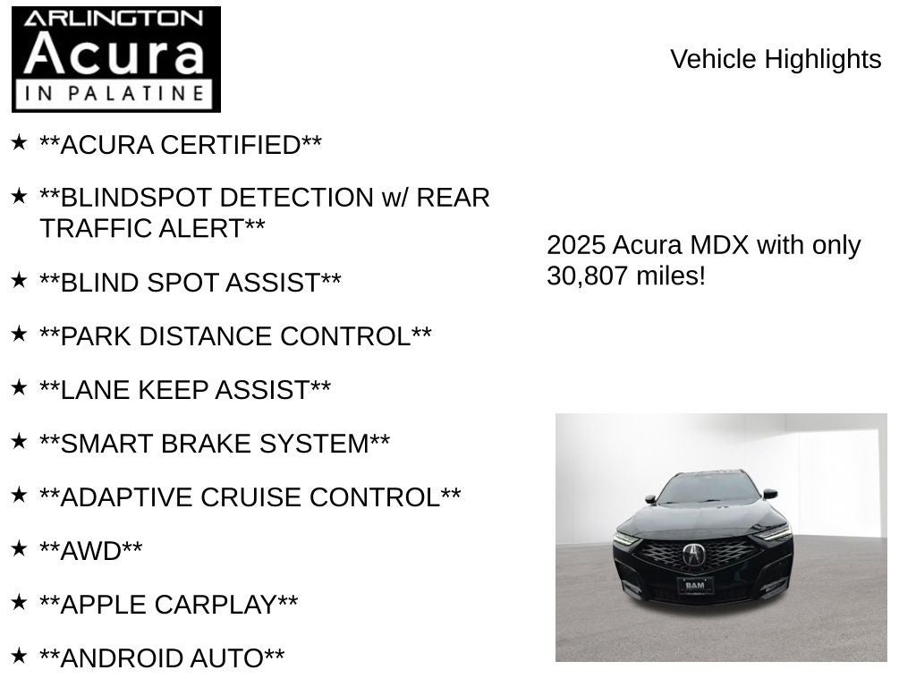 2025 Acura MDX w/A-Spec Advance Package