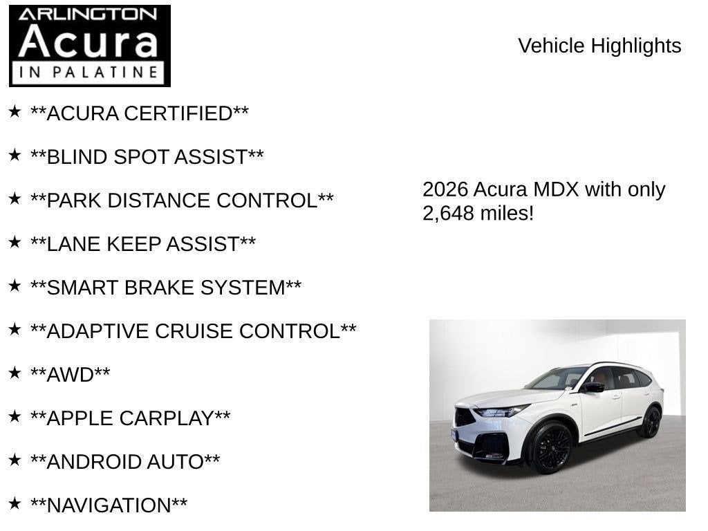 2026 Acura MDX SH-AWD A-Spec with Advance Package