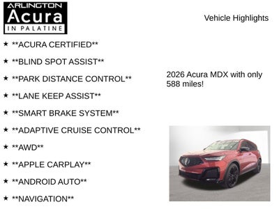 2026 Acura MDX w/A-Spec Advance Package