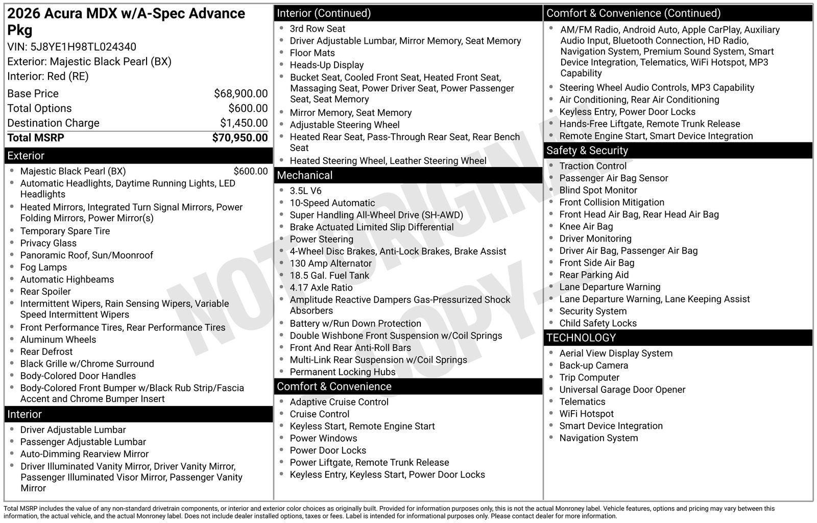 2026 Acura MDX SH-AWD A-Spec with Advance Package