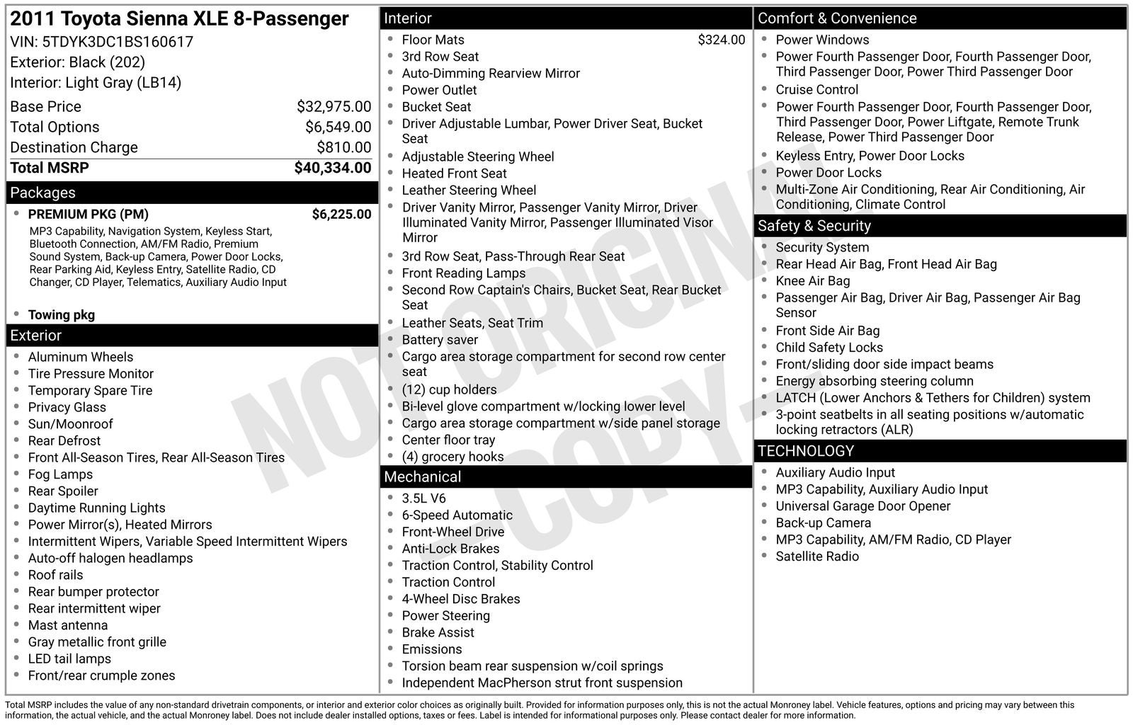 2011 Toyota Sienna XLE AAS