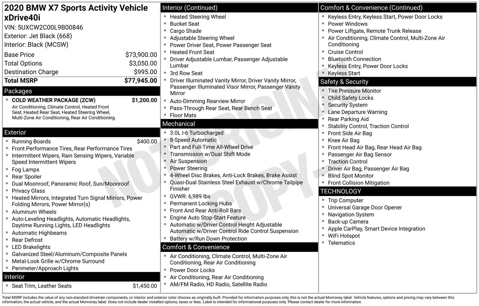 2020 BMW X7 xDrive40i