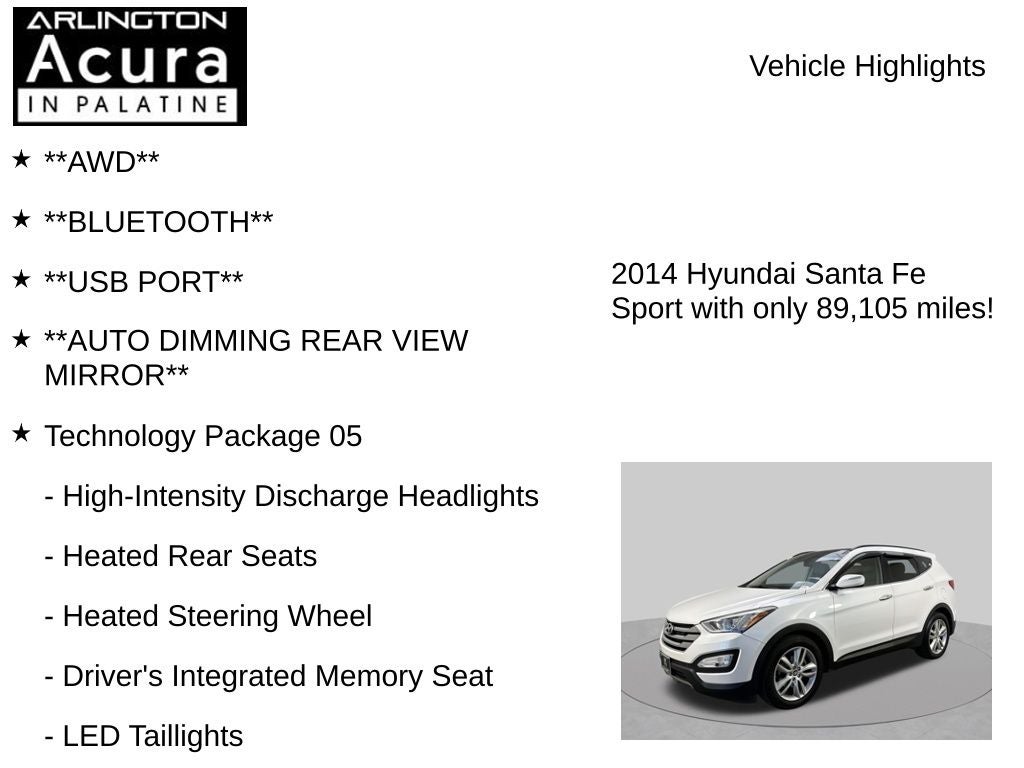 2014 Hyundai Santa Fe Sport AWD 4dr 2.0T