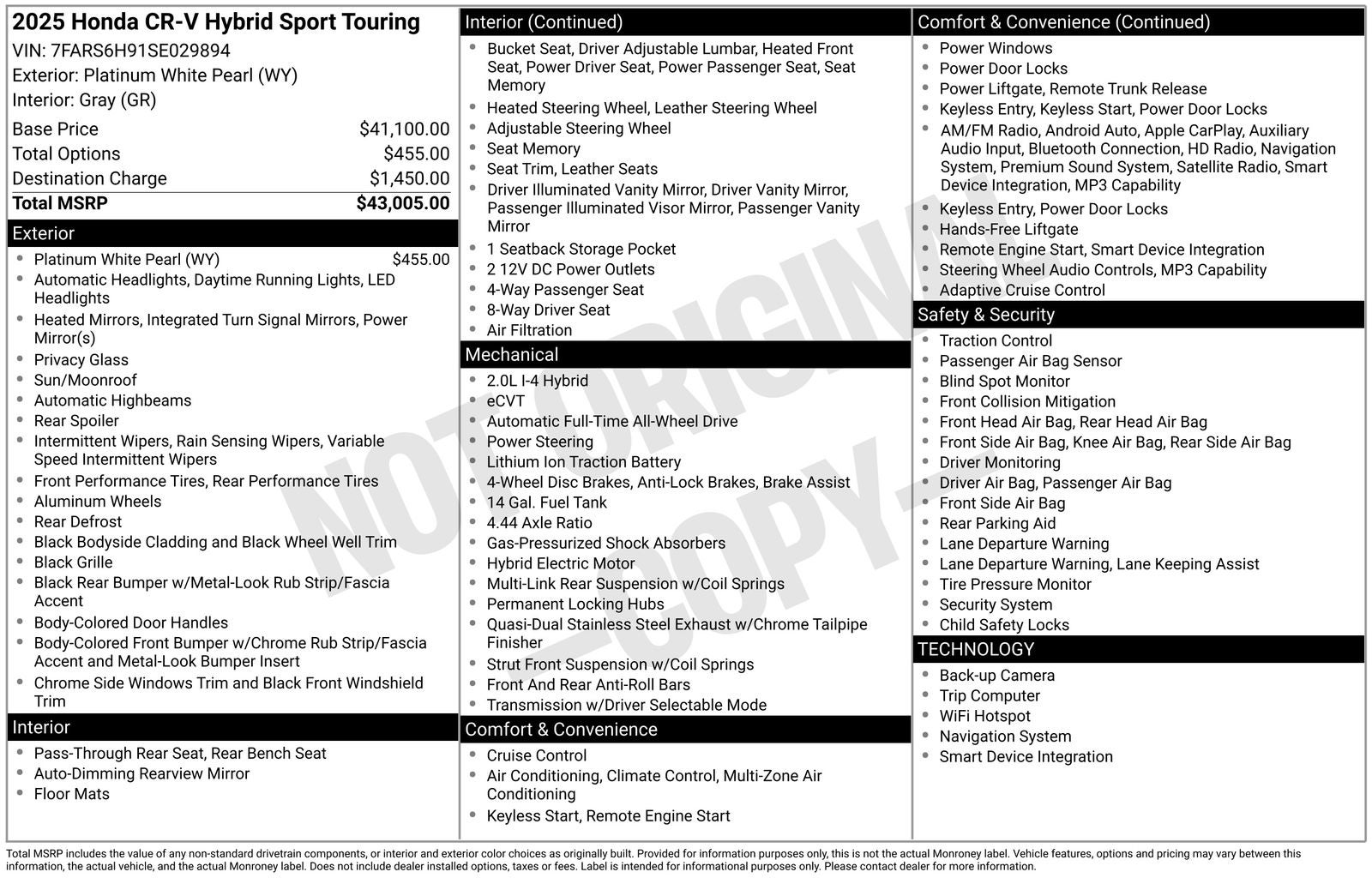 2025 Honda CR-V Hybrid Sport Touring