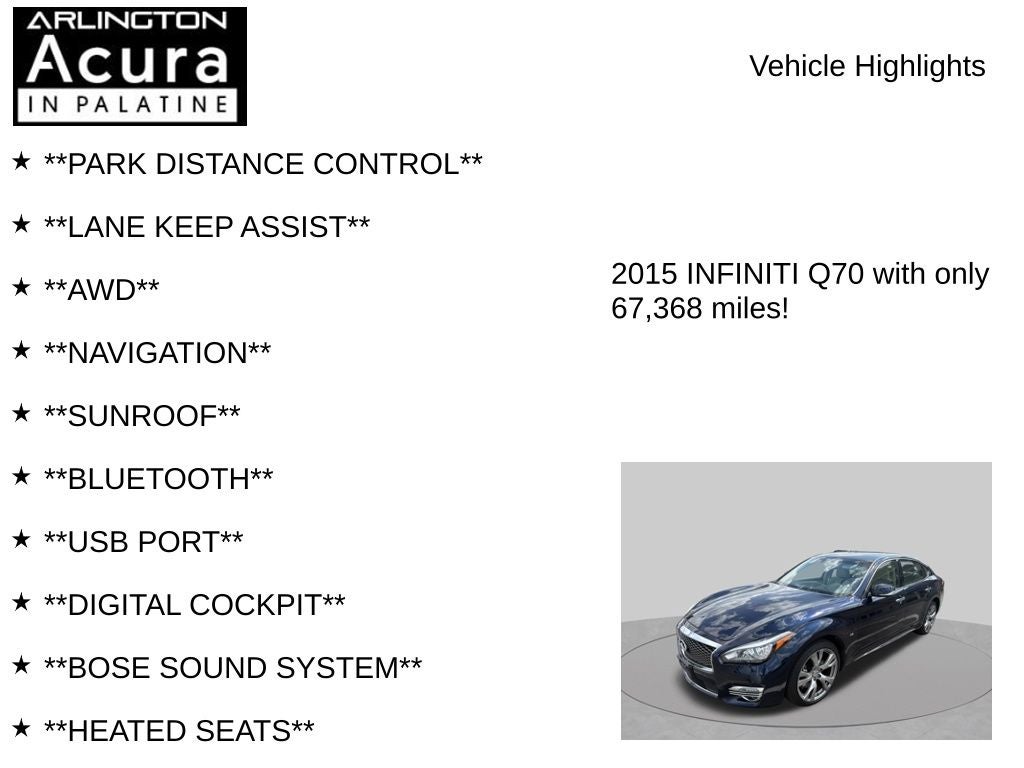 2015 INFINITI Q70L 4dr Sdn V8 AWD