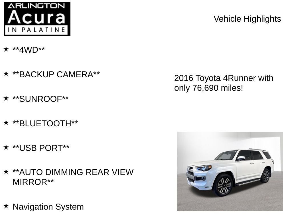 2016 Toyota 4Runner Limited