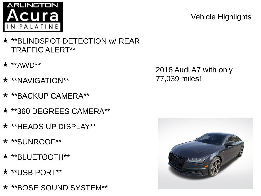 2016 Audi A7 3.0 Prestige