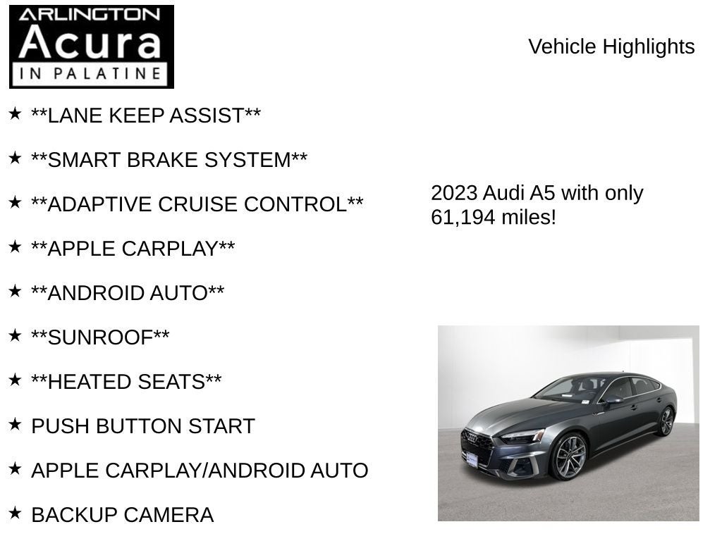 2023 Audi A5 Sportback S line Premium Plus