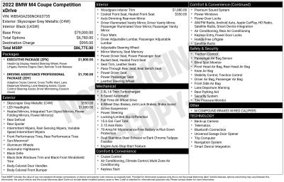 2022 BMW M4 Competition xDrive